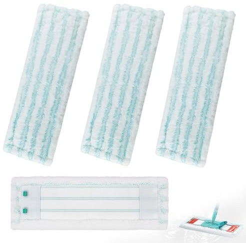 Pack of 4 Replacement Mop Covers for Leifheit Profi XL Micro Duo/Cotton Plus, Floor Mop Replacement Cover for Leifheit Profi XL, Quick Stain Removal, Efficient Microfibre Mop Cover for All Floors