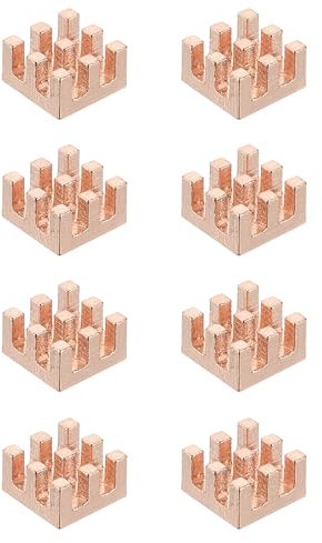 PATIKIL Copper Heatsink 7x7x4mm, 8 Pcs Heat Sink Cooler Radiator for Raspberry Pi Chip CPU Power Transistor FET IC Power Amplifier