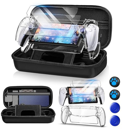 Smatree Tasche für Playstation Portal Remote Player Klarsichthülle 12-in-1 | Display-Schutzfolie, Daumengriffe, stoßfestes EVA, Reisegriff, kratzfest, Zubehör-Aufbewahrung, für PS5