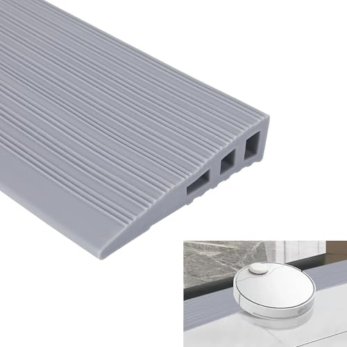 Inscrip Türschwellenrampe, 1 Meter Rampe Saugroboter, Selbstklebende Schwellenrampe, Rampe Türschwelle, Gummi Türschwellen Leiste, für Rollstühle, Rollatoren, Elektroroller (Grau, 100x25mm)