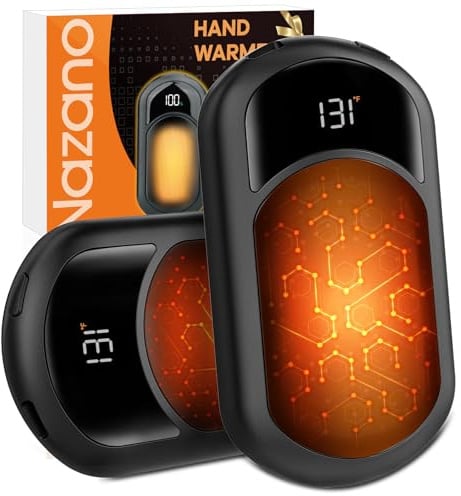 Handwärmer Elektrisch 2er Pack, Wiederaufladbar 6400mAh USB Taschenwärmer, Ultra Leicht Tragbarer Taschenwärmer, Nützliche Geschenk für Weihnachten Perfektes für Winter Ski Outdoor Gassi gehen