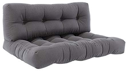 Vicco Palettenkissen Set Flocken, Outdoor Kissen, Grau, 120 x 80 cm 2 Teile
