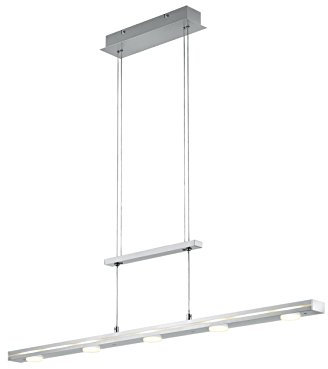 Trio Leuchten LED Pendelleuchte Lacal 379190707, Metall Nickel matt, inkl. 7x 4 Watt LED, 4-fach Touchdimmer
