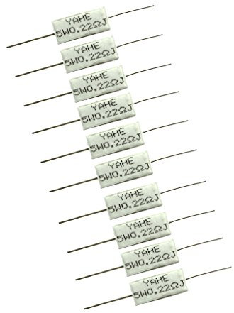 10 Wirewound Zement Widerstand Keramik Zement Widerstand 5W 0,22 Ohm - Weiß