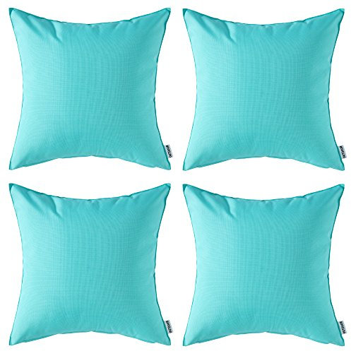 MIULEE 4er Set wasserdichte Kissenbezüge Dekokissen Kissenbezug Sofakissen Dekorativ Couchkissen Wetterfeste Kissenhülle Zierkissen Bezug für Sofa Garten Outdoor Wohnzimmer 45x45 cm Hellgrün