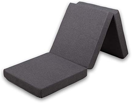 Gutekissen® Klappmatratze Faltmatratze Gästematratze 3MAT Saw Set (Matratze 195x65x5+Tasche+Deko Kissen 55x30), Saw Dunkelgrau