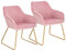 WOLTU Esszimmerstühle 2er Set Küchenstühle Wohnzimmerstühle Polsterstühle Sessel, Armlehnstühle mit Rückenlehne, für Esszimmer, Küche, Wohnzimmer, Samt, Gold Metallbeine, Rosa, BH246rs-2