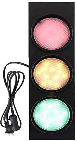 VOMI Ampel Lampe Wandleuchte Bar Cafe Verkehrszeichen LED Wandlampen Retro Industrieller Schilder Innen Wandspot Lampe Rot Grun Gelb Tricolor mit Fernbedienungs Schalter, Aus Eisen und Glas 5W*3 (E)