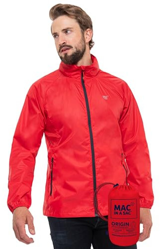 Mac in a Sac - Origin II - Waterproof Packable Jacket for Men & Women - Red - S