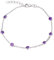 JO WISDOM Braccialetto Argento 925 Donna con AAA Zirconia Cubica Febbraio Birthstone Colore Ametista Bracciali Braccialetti,18cm+2cm,