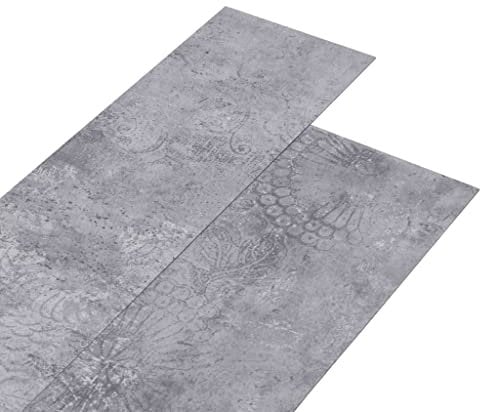 vidaXL Lamas para Suelo Baldosa Azulejo Salón Antiestático Ignífugo Impermeable Antideslizante Autoadhesivas de PVC Gris Cemento 5,02 m² 2 mm