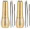 Nähen Ahle Leder Schuh Reparaturwerkzeug - 2 Set Kupfergriff Nähen Ahle Taper Leder Schuh Reparaturwerkzeug Leder Craft Needle Kit für DIY Nähen Reparatur Leinwand Leder