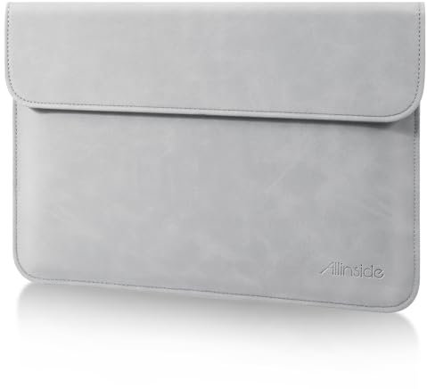 Allinside 13-14 Zoll Tasche Laptophülle für MacBook Pro 14 2021-2024 (M1 M2 M3 M4 Pro/Max A2442, A2779, M3 A2918, A2992, M4 A3112, A3401, M4 Max A3185), PU-Leder, Grau