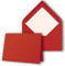 25 x Kartenpaket mit gefütterten Brief-Umschlägen - gerippt - DIN A6/C6 - Rot - 10,5 x 14,8 cm - Nassklebung - NEUSER PAPIER