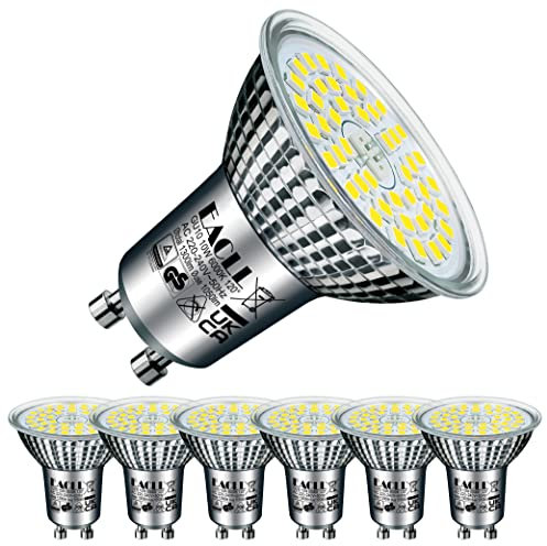 EACLL Ampoules LED GU10 Blanc Froid 6000K, 10W Remplace Halogène 140W, Lot de 6, 1050 Lumens Non Dimmable, Projecteur sans Scintillement, Large Faisceau 120° Spot, AC 230V Lampe à Réflecteur