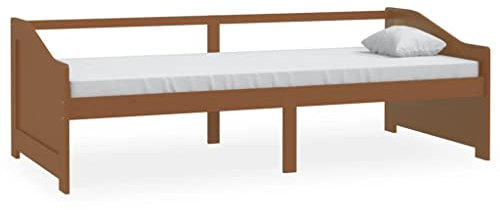 vidaXL Kiefernholz Massiv Tagesbett 3-Sitzer Sofa Bett Gästebett Schlafsofa Bettsofa Sofabett Holzbett Massivholzbett Bettgestell Honigbraun 90x200cm