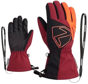 Ziener Kinder Laval Ski-Handschuhe/Wintersport | wasserdicht, extra warm, Wolle, red Cabin, 7