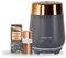 Stoneglow Luna Collection Ceramic Perfume Mist Diffuser Starter Kit with Sandalwood & Patchouli Fragrance Oil (Dark Grey & Copper)