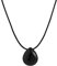 SIMPLÍ BASIC Natural Black Stone Agate Pear Drop Black Cord Necklace, Perfect Jewellery Womens gift sets, Unisex Necklaces with Gift Box