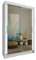 COMFATRA 90cm Modern Wardrobe for Bedroom with Sliding Doors Mirror Wardrobe, 2 Door Wardrobe with Hanging Rail & Shelves, Space Saving Wardrobe for Bedroom Furniture (White)