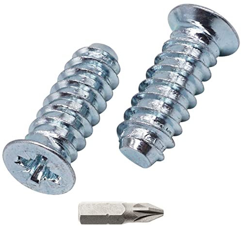 SKIR'CO (150 uds.) Tornillos europeos cincados de 6,2 x 17 mm, tornillos para corredera de cajón, cabeza plana avellanada, tornillos para bisagras