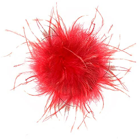 Frauen Mädchen Feder Brosche,Asudaro Vintage Natürliche Flauschige Straußenfeder Brosche Schmuck Fascinators Braut Dekor Damen Blumen Broschen Pins Brosche Anstecknadel für Festival Hochzeit Rot