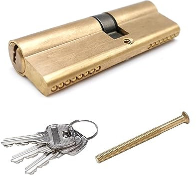 Zylinderschloss 60MM Profilzylinder - Reine Kupfer Schließzylinder Doppelzylinder 30/30 mit 3 Schlüsseln geeignet für alle Arten von Türen
