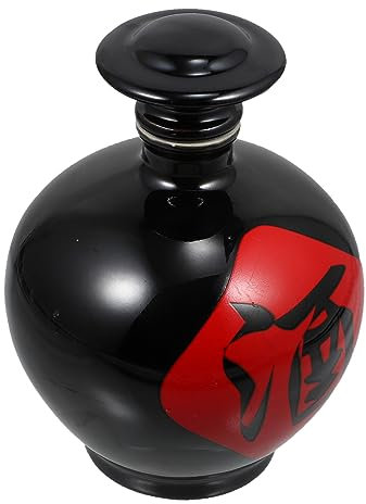 BESTonZON 1pezzi Barattolo Ermetico in Ceramica Nera da Cucina Bottiglia Sigillata per Conservazione Olio e Vino Contenitore Multiuso per Fermentazione Frutta e Enzimi Sicuro e Resistente PE