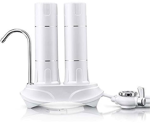 Direkttrinkender Doppeleimerfilter für die Küche zu Hause, zum Entfernen von restlichem Chlor und Sedimenten, Leitungswasserreiniger, Tischwasserreiniger für Wasserhähne