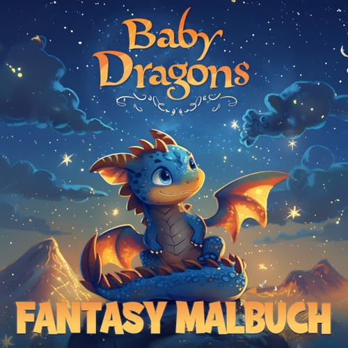 Baby Drachen Fantasy Malbuch: Süße Fantasiewesen mit 50 Vorlagen zum Ausmalen für Erwachsene & Kinder