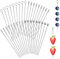 Sporgo 36 Stück Edelstahl Cocktailspieße: 4 Formen Wiederverwendbar Fingerfood Spieße Cocktail Sticks, Obstspieße Cocktail Picks Spiesse für Snacks, Cocktailspieße für Vorspeisen und Snacks - 10,8cm