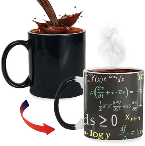 ZONSUSE Mathématique Tasse à Café Magique,Formule Mathématique Mug Original Changeant de Couleur,Science Mug Thermoréactif, Cadeaux Créatifs pour Garçon Fille Enfants Professeur 330ml (Formule)