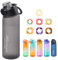 Metyniete Air Flasche | 900ML Trinkflasche Mit 7 Geschmack Pods BPA-frei Tritan Wasserflasche für Sport (Transparent Black+7 flavour pods)