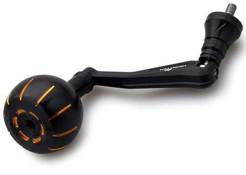 HEIGHTEN Angelrolle Griff für Penn Spinfisher VI VII/Slammer III IV/Battle II III/Pursuit III IV/Fierce II III IV (Schwarz & Gold – 60 mm Griff 38 mm Knauf, für Größe 1000–4500) (0893)