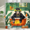 Newsely Funny Monkey Shower Curtain 72Wx72H Inch Tropical Palm Leaves Animal Bathing in Bathtub Modern Cool Shower Curtain Bathroom Set for Boys Men Waterproof Bath Decoration Accessories Home Decor