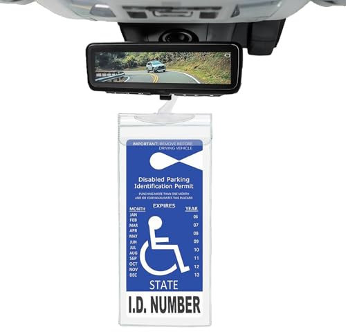 Porte-panneau pour handicapés pour voiture | Accessoires pour handicapés transparents Garage Parking Assist - Porte-panneaux pour handicapés avec crochet, aide au stationnement dans le garage,