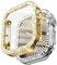 WINGLE 2 Stück für Apple Watch Serie 10 Displayschutzfolie 46 mm Bling Hülle für Frauen, Glitzer Diamant Strass Gesichtsabdeckung für iWatch 46 mm Apple Watch 10 46 mm Displayschutzfolie, Gold/Klar