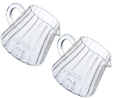 Cabilock Jarra para Espumar Espresso de Diseño Recipiente para Crema Jarra de Vidrio Pequeña