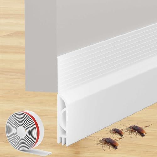 Bas Auto-Adhésif Isolant 100 cm - Boudin de Porte en Silicone, Isolation Thermique Anti Froid pour Porte D'entrée et Intérieur (100 x 5cm, Blanc)