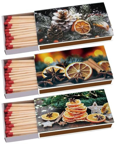 135 Kaminhölzer (3 Packungen à 45 STK) ca 100mm lang Kaminstreichholz Streichhölzer Kaminanzünder Zündhölzer Zigarre Pfeife Kamin Grill Kerze Lange Brenndauer (Festtage)