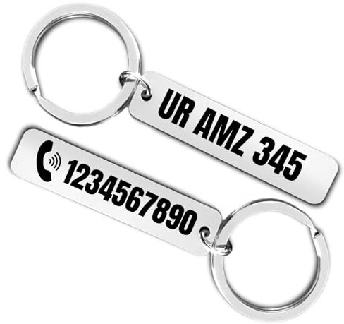 JPHCHSC Personalised keyring number plate,Custom license plate keychain with gift box,Prevent loss of name number plate gifts for new drivers
