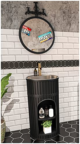Meuble de salle de bain en fer style industriel avec meuble sous évier amovible