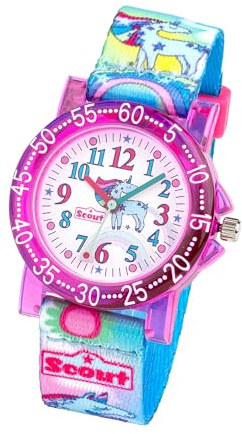 SCOUT Mädchen Analog Quarz Uhr mit Nylon Armband 280375034