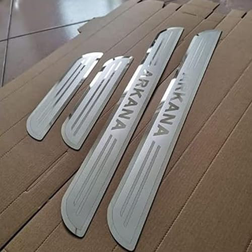 KLHYWEN Auto Edelstahl Einstiegsleisten Für Ren-Ault Arkana Tuning Zubehör 4 STÜCKE Auto Scuff Plate Türschwelle Sill Aufkleber,Silver