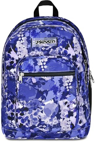 Seven Freethink Zaino Scuola Media Ragazza, Scuola Elementare, Doppio Scomparto, Tasca PC e Borraccia, viola rosa