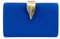 MODELISA - Bolso Clutch Cartera De Mano Hoja Cadena Hombro Fiesta Noche Boda Evento Novia Mujer (Azul)