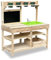 Mud Kitchen Playset for, Outdoor Wooden Toy Play Kitchen Set for Boys and Girls, Kitchen Accessories and Garden Sink, Outdoor Toy for Kids (Natural)