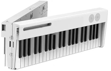 Teclado Electrónico Piano De Viaje Portátil De 88 Teclas Plegable Teclado Electrónico Profesional(White)