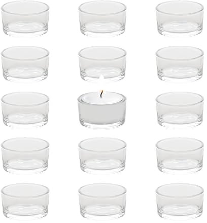 WACKADOO Teelichthalter Glas Set 15teilig Sommer Deko Garten Tischdekoration teelichtgläser klein (15 Stück)