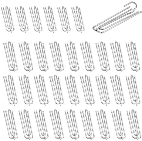 Wangzhenxi 30 ganci per tende in acciaio inox con 4 denti | Ganci compatibili con binari per tende da porta e doccia | Ganci in metallo per binari e anelli per tende